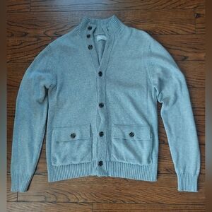 Five Four Light Gray Shawl Collar Button-Up Cardigan